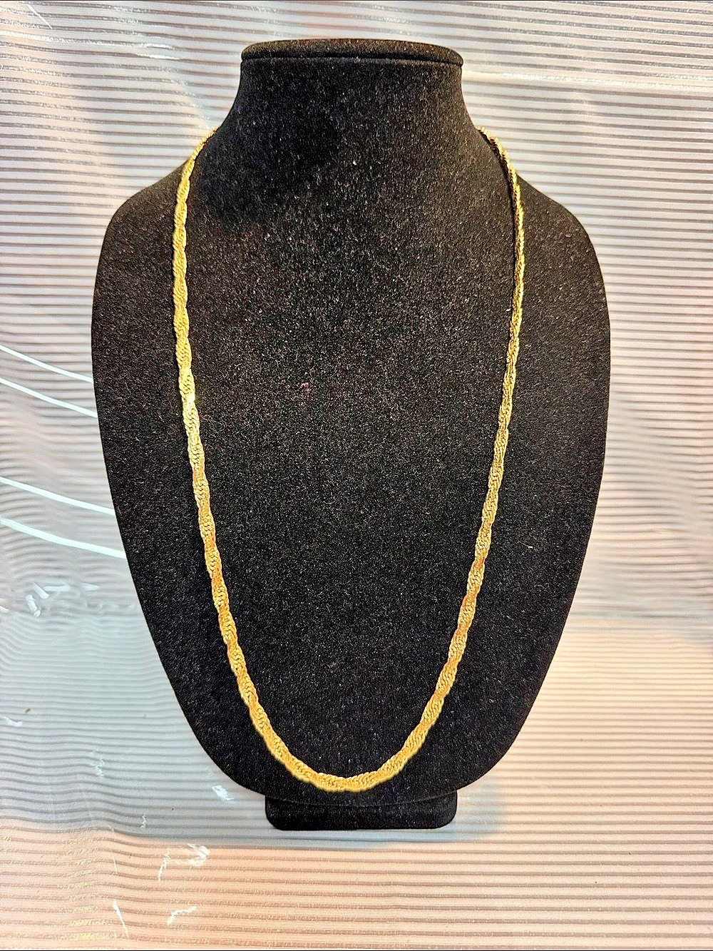 Gold-Tone Textured Chain Necklace Like New
